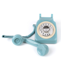 Téléphone fixe rétro, téléphone de bureau filaire classique, téléphone vintage à l'ancienne avec fonction de recomposition pour la maison et le bureau
