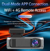 Cámara para Coche 4G LTE Remota con Doble Lente 2K+1080P, GPS y Beidou, Doble Posicionamiento, WiFi, Monitoreo de Estacionamiento, 256GB, DVR para Coche, Caja Negra con IA