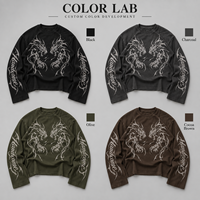 T-shirt pour homme à col rond en maille gaufrée, manches longues, impression sérigraphique, style décontracté streetwear, marque privée