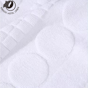 Tapis de bain d'hôtel blanc 100% coton tissé jacquard 50*80CM, serviette de sol à séchage rapide - Product Image 3