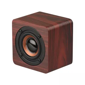 Factory Direct Sale Wooden Mini Wireless Bluetooth Speaker Subwoofer Strong Bass Surround Sound Speakers