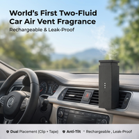 Diffuseur d'arômes rechargeable 2-en-1 pour voiture et maison, 5 ml, à clipser sur la grille d'aération, machine à parfum sans fuite et sans eau