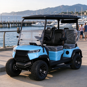 Carrito de golf eléctrico de 4 pasajeros disponible en varios colores, buggy de golf con certificación CE para transporte en complejos turísticos - Product Image 1