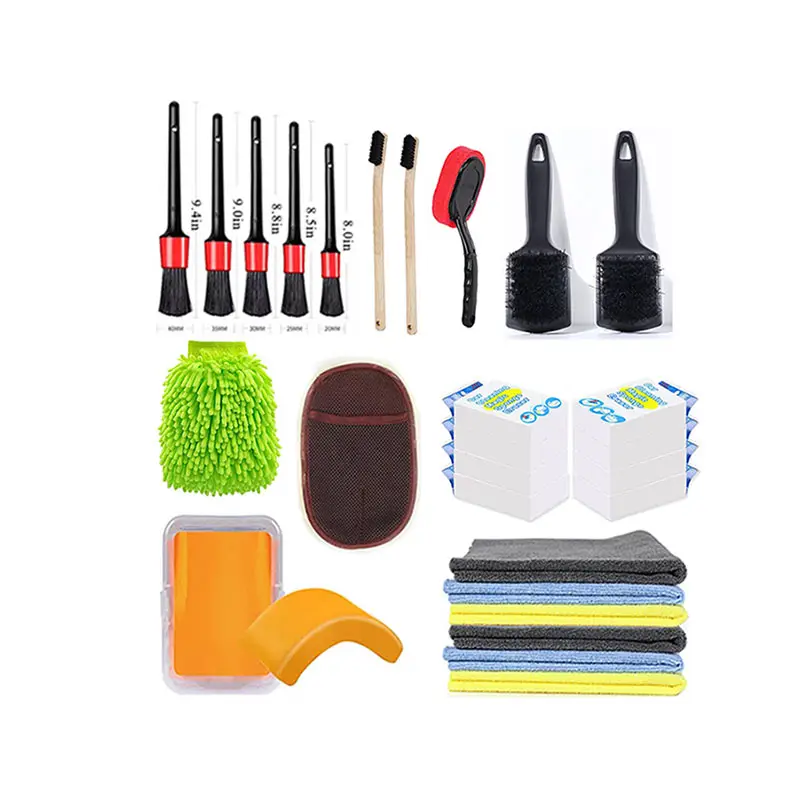 Factory wholesale car cleaning brush set clay bar car wash cleaning tools kit for car wash