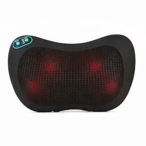 full shiatsu neck head back PU leather massager therapy pillow with heating