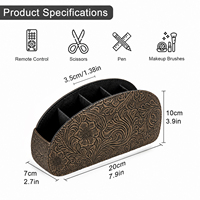 Support de télécommande en cuir PU, boîte organisatrice avec 5 compartiments pour table, lit, bureau, accessoires de bureau et de maison