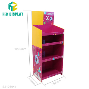 Hic tùy chỉnh <span class=keywords><strong>Pop</strong></span> tầng cửa hàng bán lẻ Đơn vị hiển thị đứng các tông sóng Đồ chơi điện Rack hiển thị - Product Image 3