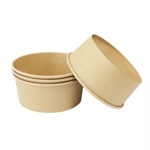 Conteneur à salade en carton blanc biodégradable de qualité alimentaire, laminé mat, gaufré, avec revêtement UV, recyclé - Product Image 3