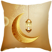 Housse de coussin décorative en polyester Eid Mubarak Ramadan Kareem 45x45CM, coussin doux