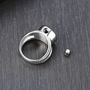Kustom grosir tahan air baja tahan karat pria wanita kremasi perhiasan abu berukir guci kenang-kenangan cincin - Product Image 4
