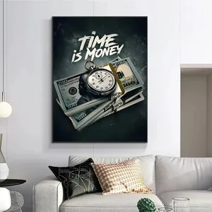 Labbra soldi oro clessidra tempo costoso Poster stampa arte da parete immagini su tela pittura soggiorno camera da letto decorazione regalo - Product Image 4