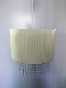 Luxury cotton fabric Hardmade lamp cover Beads Lampshade with Table Pendant lamps - Product Image 4