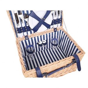 Set da Picnic in <span class=keywords><strong>Vimini</strong></span> Moderno Personalizzato all'Ingrosso, Piccolo o Grande, con Piatti e Manico per 2 o 4 Persone - Product Image 3