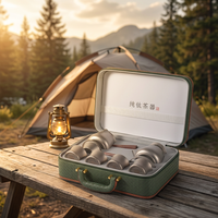 Ensemble de thé Kung Fu en titane pur à 99,9 %, haut de gamme, écologique, durable, portable, prêt à voyager, sac de transport, capacité de 300 ml, design moderne et luxueux