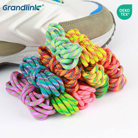 Fabricant de lacets de chaussures de sport en polyester ronds personnalisés de 4mm 5mm lacets de chaussures ovales à rayures de deux quatre couleurs baskets