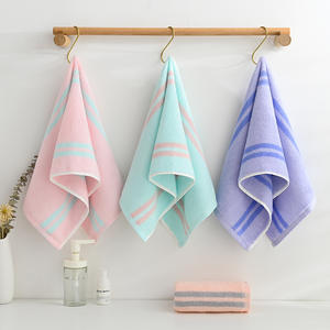 Serviette de Visage en Coton Pur Cotton Love 34x74cm Jacquard Douce Confortable Sans Peluches Rose Bleu Orange Violet - Product Image 5