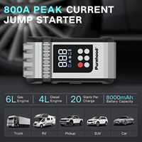 Démarreur de voiture Purehood S200 gris 27000mAh 4000A de crête avec lumière LED et compresseur d'air 150PSI pour camion et moto