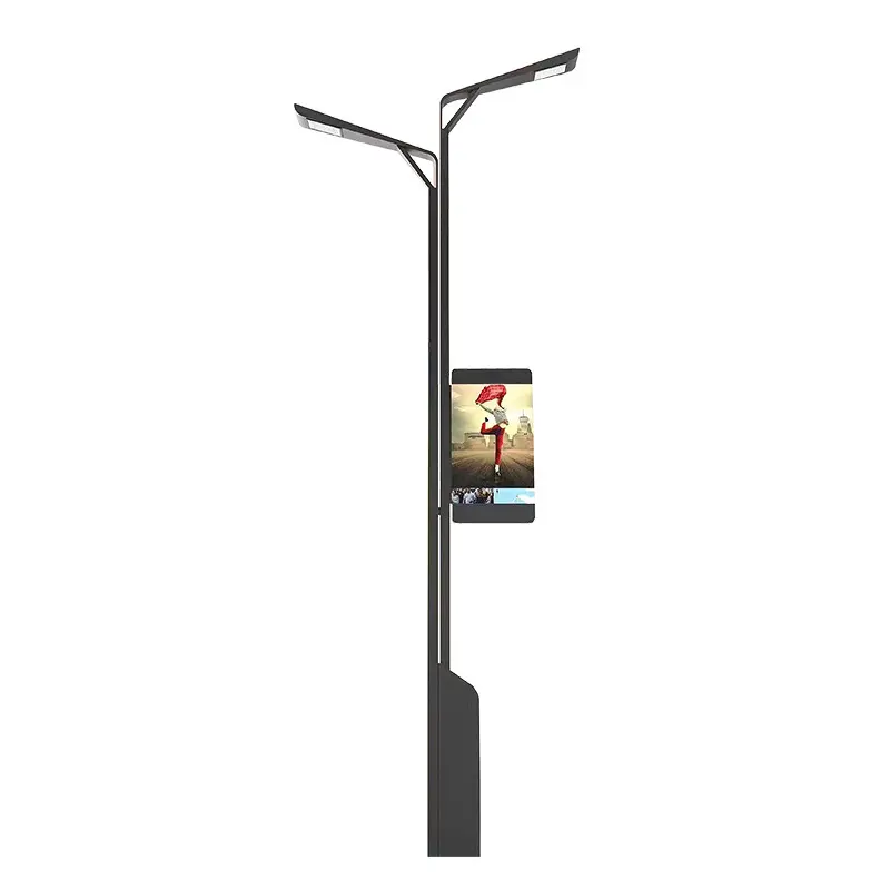 P6 Outdoor LED Billboard Solar Pole Light LED Displays Street Pole Advertising Road Light Pole LED Screen