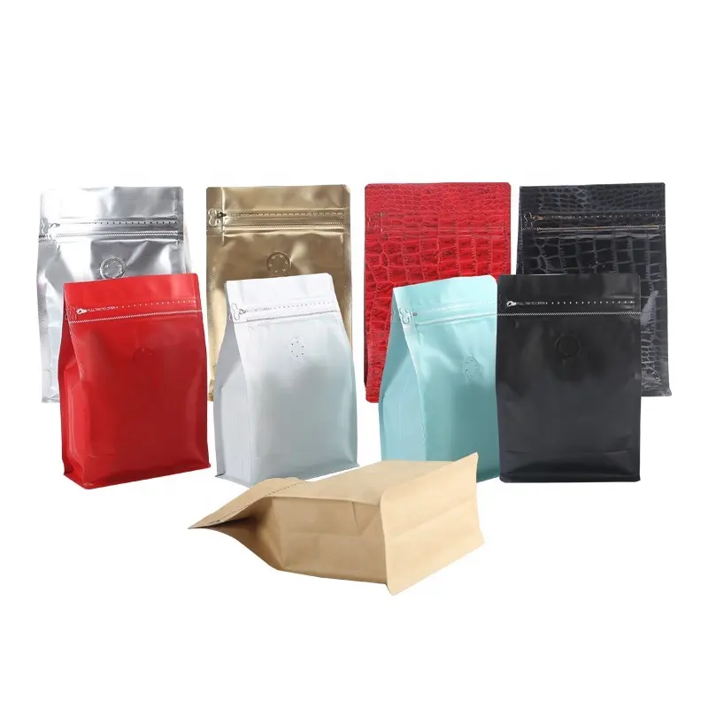 Échantillon gratuit 125g 250g 500g 1kg sac d'emballage de café en aluminium sac de café en papier d'aluminium