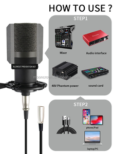 Micrófono <span class=keywords><strong>de</strong></span> Condensador ZX-797 con Cable XLR, 48V, Profesional, para Grabación en Estudio, <span class=keywords><strong>Podcast</strong></span>, Transmisión en Vivo - Product Image 3