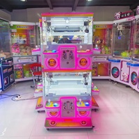 Machine de jeu d'arcade à griffes attrape-prix à monnayeur LED, double couche, pour 2 joueurs, design modulaire personnalisé, peu encombrante