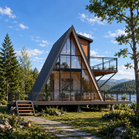 Casa Modular Prefabricada Triangular Moderna de Lujo, Casa Móvil Pequeña en Forma de A para Hotel