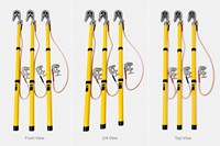 Set Tongkat Pembumian Tembaga Tegangan Tinggi Teleskopik 10kV 35kV dengan Kit Pengaman Kabel Pembumian Langsung dari Pabrik