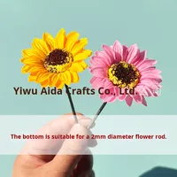 Aksesoris Bunga Sabun Bunga Matahari Realistis Buatan Tangan Penjualan Langsung Pabrik 5cm Komponen Buket untuk Wisuda Hari Valentine