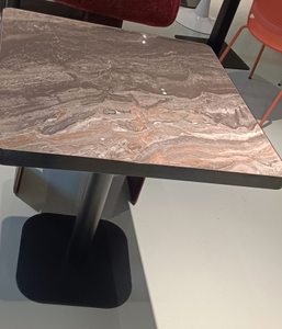 Modern <b>Square</b> Sintered Stone <b>Table</b> Top Black Aluminum Edge Trim Easy Clean Durable Commercial Restaurant Cafe Dining Furniture - Product Image 6