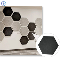 Panel acústico de fibra de poliéster ecológico Panel acústico hexagonal ignífugo Panel de pared PET duradero para estudio