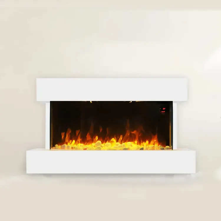 Custom Decorative led light modern freestanding wall mounted electric fireplace for living room decor with wifi enabled