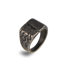 European Style <b>Titanium</b> Steel Cracked <b>Ring</b> SA1158 Men's Jewelry Retro Geometric Design Gift - Product Image 5