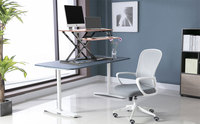 Bureau de travail minimaliste haut de gamme en acier noir moderne et MDF, 950x550mm, double couche, réglable, écologique, pour la maison et le bureau