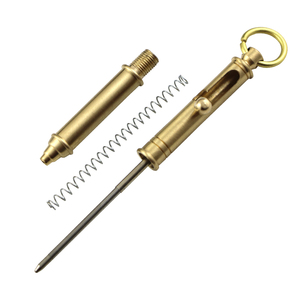 Nouveauté rétro surface terne brute cool edc extérieur en laiton massif blanc pistolet boulon <span class=keywords><strong>action</strong></span> stylo pour homme cadeaux - Product Image 6