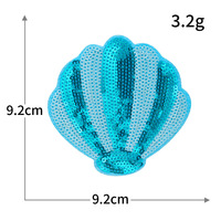Patchs thermocollants brodés par ordinateur pour vêtements, motifs Série Océan Bleu, Paillettes, Coquillage, Vague, Surf