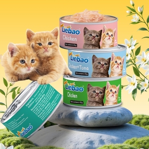 Yeni liste Liebao kedi konserve gıda tavuk ton balığı somon lezzet Pet ıslak gıda konserve tahıl içermeyen yüksek <span class=keywords><strong>Protein</strong></span> Kitty kedi konserve gıda - Product Image 1