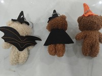 Peluche d'Halloween : Citrouille, Sorcier avec chapeau, Aile de chauve-souris, Ours en peluche, Porte-clés, Décoration d'Halloween, Breloque de sac extérieur