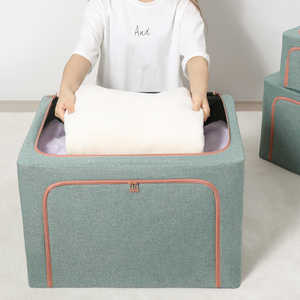 Vải khung thép gấp hộp lưu trữ cho quần áo có thể gập lại Stackable hộp lưu trữ với hộ gia đình - Product Image 1