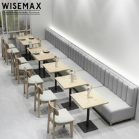 Meubles WISEMAX Meubles de restaurant en gros Mobilier moderne rembourré pour café hôtel Booth Sièges en cuir bois Restaurant Booth Sofa