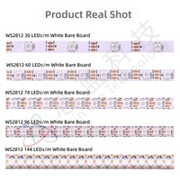 Bande LED RVB WS2812 Arc-en-ciel, éclairage d'ambiance pleine couleur, 5V, indice de protection IP20, intensité variable, circuit intégré programmable, lumière de fête DJ