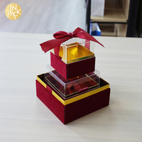 EN PACK PVC clair rouge vert bleu boîte vide boîte d'emballage en plastique cadeau de luxe boîte de noël emballage avec nœud de ruban