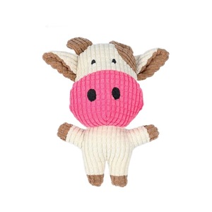Jouet pour chien en peluche en forme de vache, jouet à mâcher qui fait du bruit, petite taille pour chiens - Product Image 1