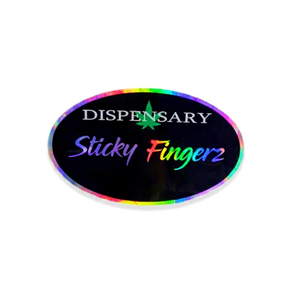 Custom Oval Shape Waterproof Eco-Friendly Holographic Stickers Promotional Colorful UV Printing Die Cut Brand Logo Removable - Product Image 1
