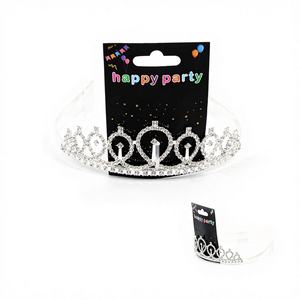 Couronne en argent EB 5,5x6 pouces, décorations de fête en diamant pour enfants, utilisation en intérieur - Product Image 1