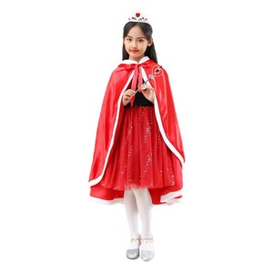 Capa de princesa Elsa de Frozen para niñas, terciopelo rosa con ribete blanco, disfraz infantil, ropa para actuaciones, traje de fiesta - Product Image 4