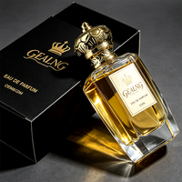 Bouteilles de parfum rectangulaires fantaisie les plus vendues, col serti, 100 ml, bouteilles de parfum de luxe, bouteille de parfum en verre jaune