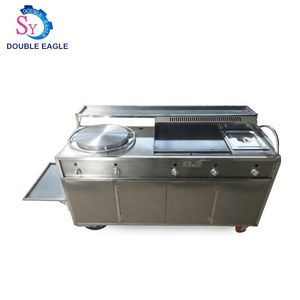 Hand Push Mobile Italian Pizza Making Car/Stainless Steel Teppanyaki <strong>Fast</strong> <strong>Cart</strong>/Chicken Leg Fryer Snack <strong>Food</strong> Roasting Trolley - Product Image 2