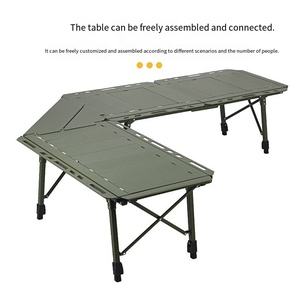 <b>Adjustable</b> Height Outdoor Foldable BBQ Grill <b>Table</b> Modern Design Black Aluminum Portable Collapsible Camping Grill <b>Table</b> - Product Image 5