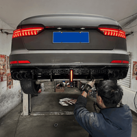 Diffuseur de pare-chocs arrière noir brillant aspect fibre de carbone pour Audi A6 S6 C8 2019-2025