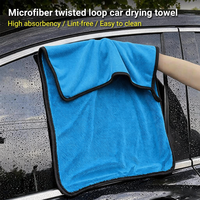 Serviette de séchage de voiture en microfibre épaissie, sans peluches, 800gsm 1000gsm, 60x90cm/70x90cm, torsadée, pour l'entretien et le nettoyage automobile